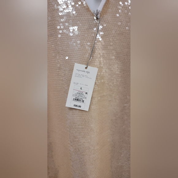 Women's Mini A-Line Dress - A New Day Cream Sequin - Picture 3 of 4